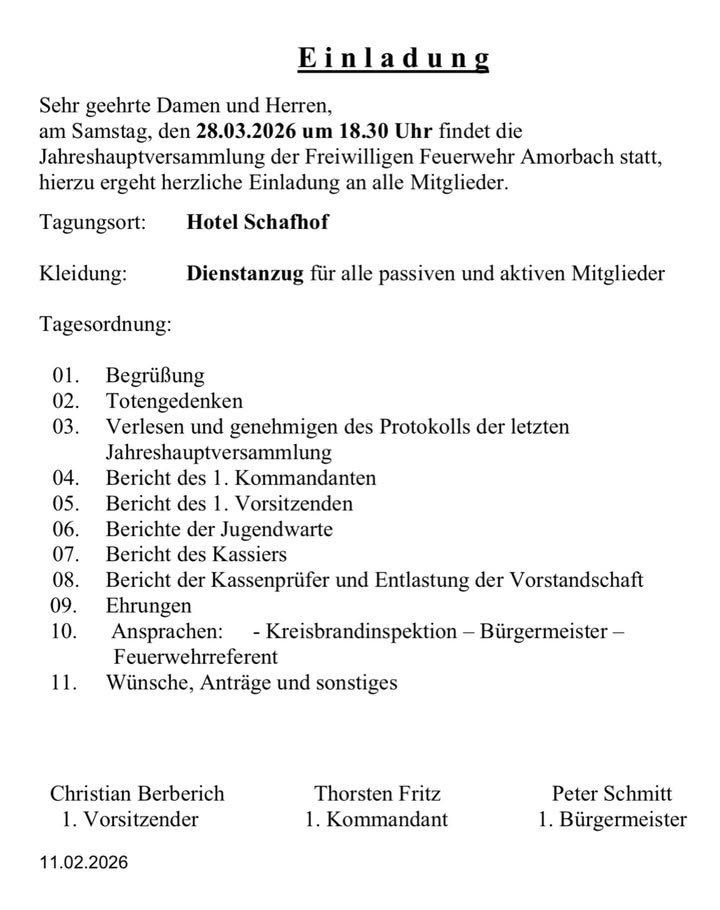 ❗️Einladung Jahreshauptversammlung❗️